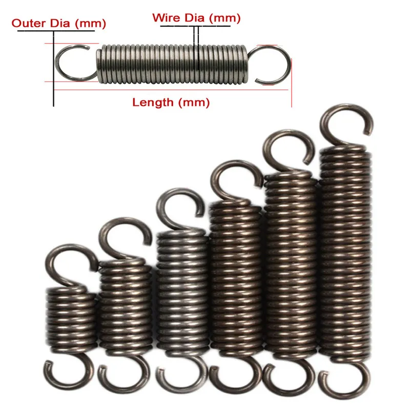 kf H583ad83d366444f5be285e6967613b0fe 1Pcs Wire Dia 1 4mm Extension Tension Expansion Spring Outer Dia 8 14mm Length 30mm 240mm