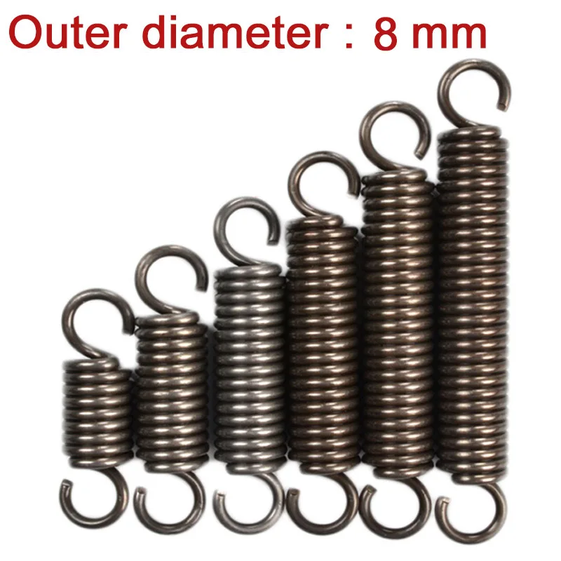 kf He237663f5c754c1e8e34aaed1118d18ei 1Pcs Extension Tension Expansion Spring With Hook Springs Steel Spring Wire Dia 1 2mm Outer Dia