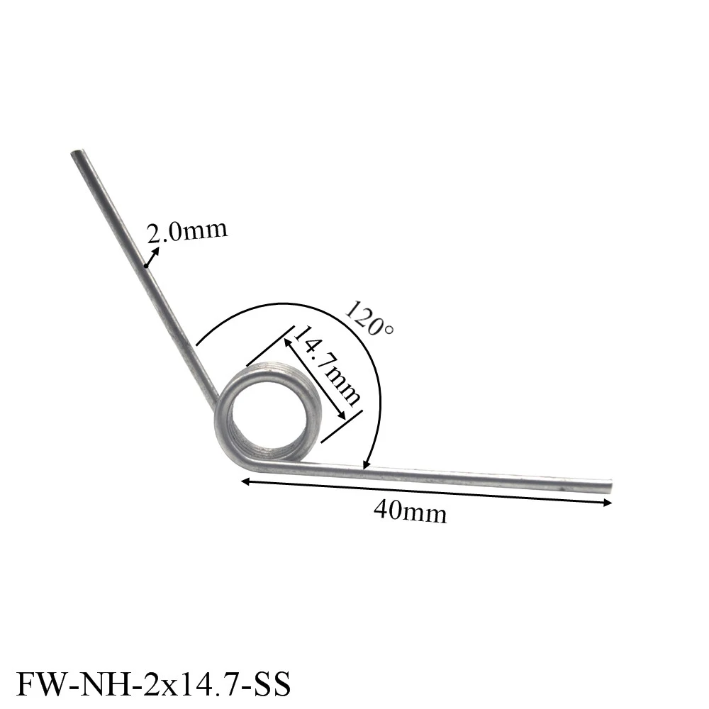 kf Sb35d637d21104fc9b5934abf2706f306V 2pcs 스테인레스 스틸 2mm 와이어 직경 토션 스프링 135도 40mm 다리 길이 기계식 액세서리 토션