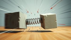 バネが衝突している場合、運動量は保存されるか？