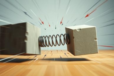 o momento é conservado se uma mola estiver na colisão